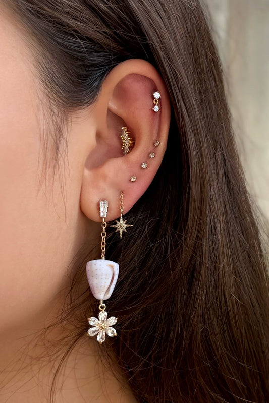 crowned cone shell earrings