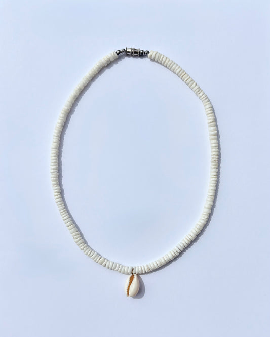 puka shell cowrie necklace