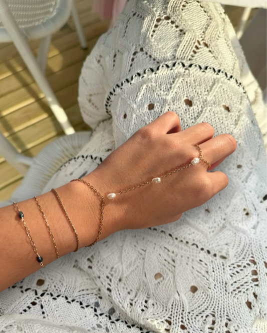 Trio Pearl Hand Chain